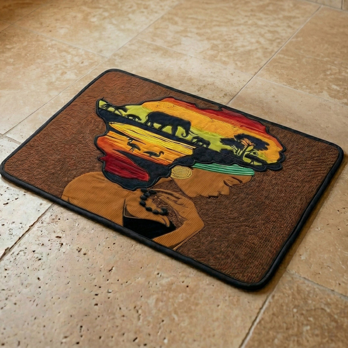 African Grace bath mat – woman in headwrap