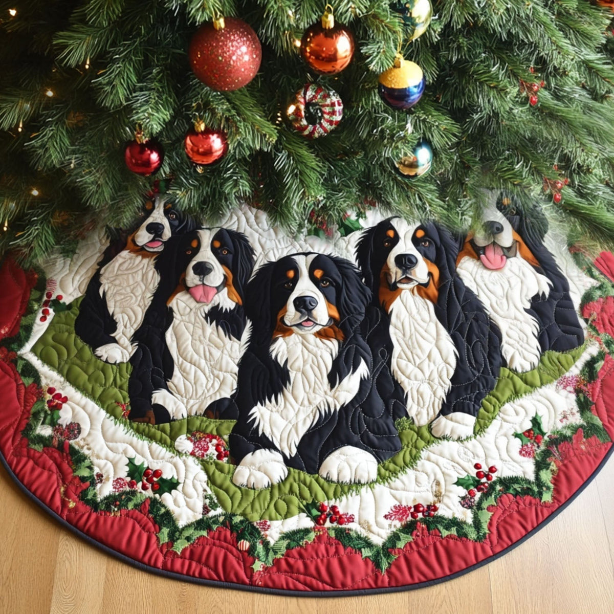 Bernese Garland quilted Christmas tree skirt – bernese Garland