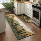 Alpine Landscape kitchen mat set – alpine pines and hills