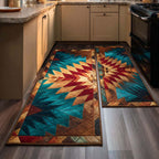 Amber Star kitchen mat set – patchwork star