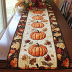 Pumpkin Row quilted table runner – row of pumpkins on cream