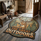 Great Outdoors Stag shaped rug – stag oval shape