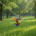 Pendant Necklace - Rainbow Hummingbird