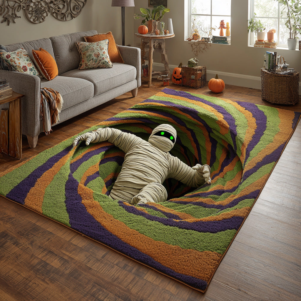 Mummy Vortex rug – mummy in a vortex