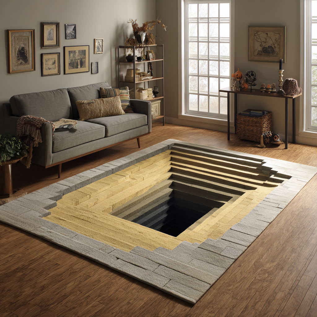 Ancient Entry rug – 3D stairway