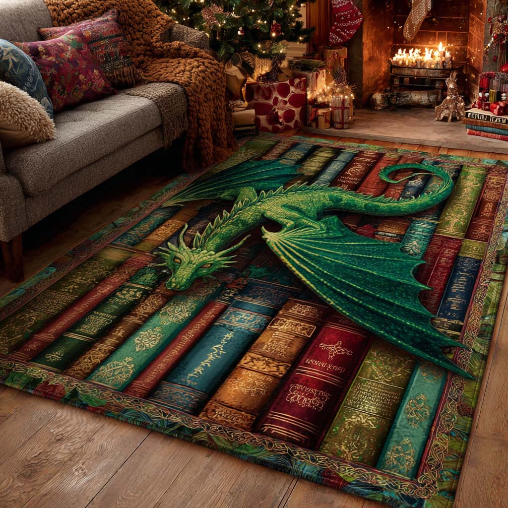 Book Dragon rug – dragon on books