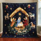Starlit Nativity art quilt – nativity scene