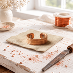 Magnetic copper ring with three grooves around a wide band