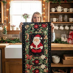 Arctic Glow quilted table runner laid down the centre of a dining table
