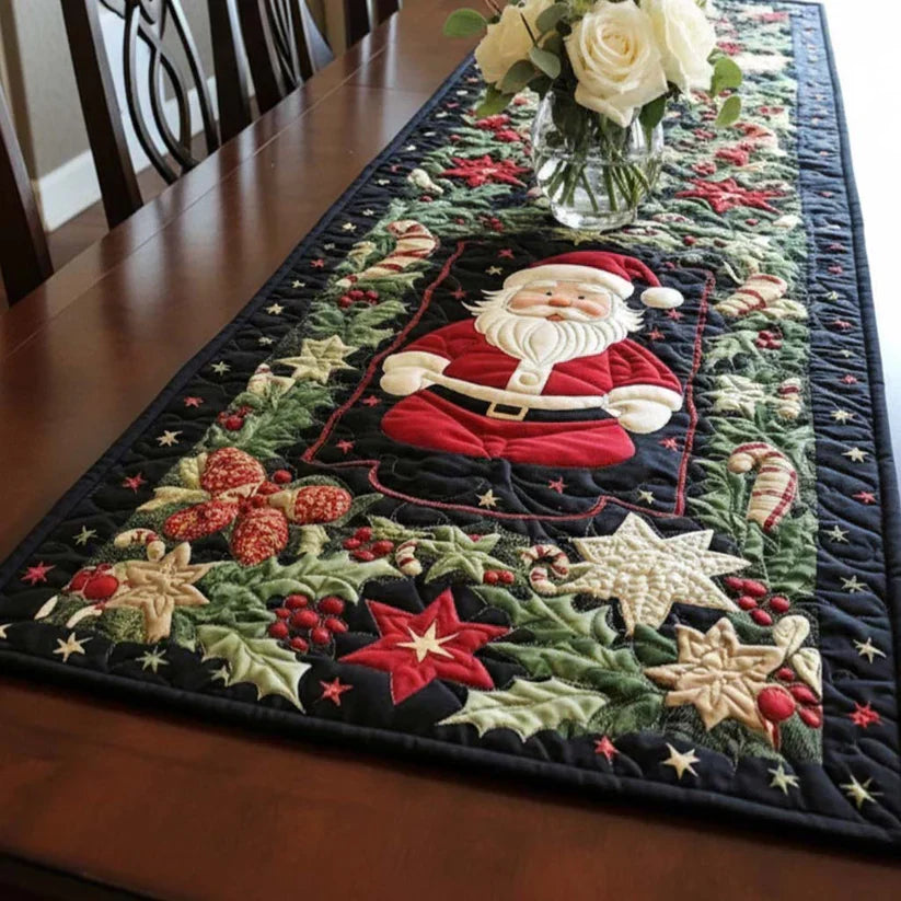 Arctic Glow quilted table runner folded to show its length