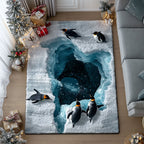 Arctic Gathering rug – penguins by an ice hole