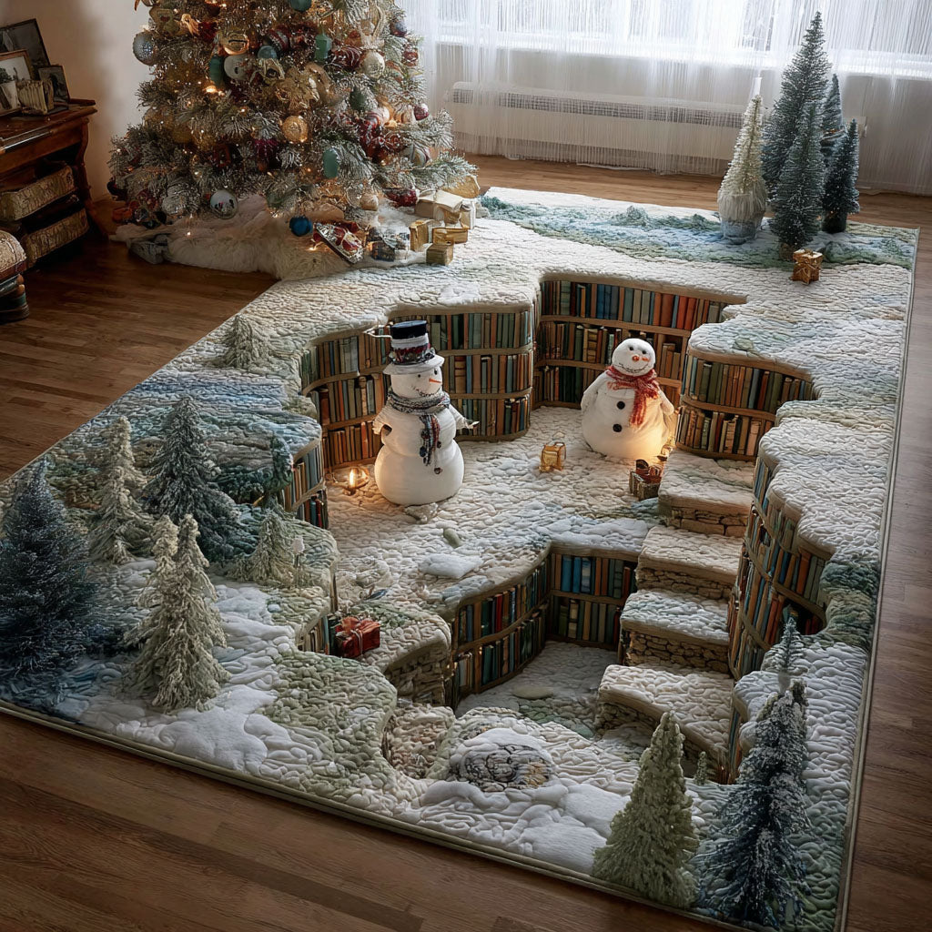 Arctic Stairway rug – snowy 3D stairway