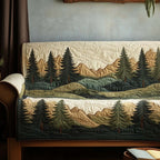 Pine Valley quilted sofa cover – pine trees across rolling hills