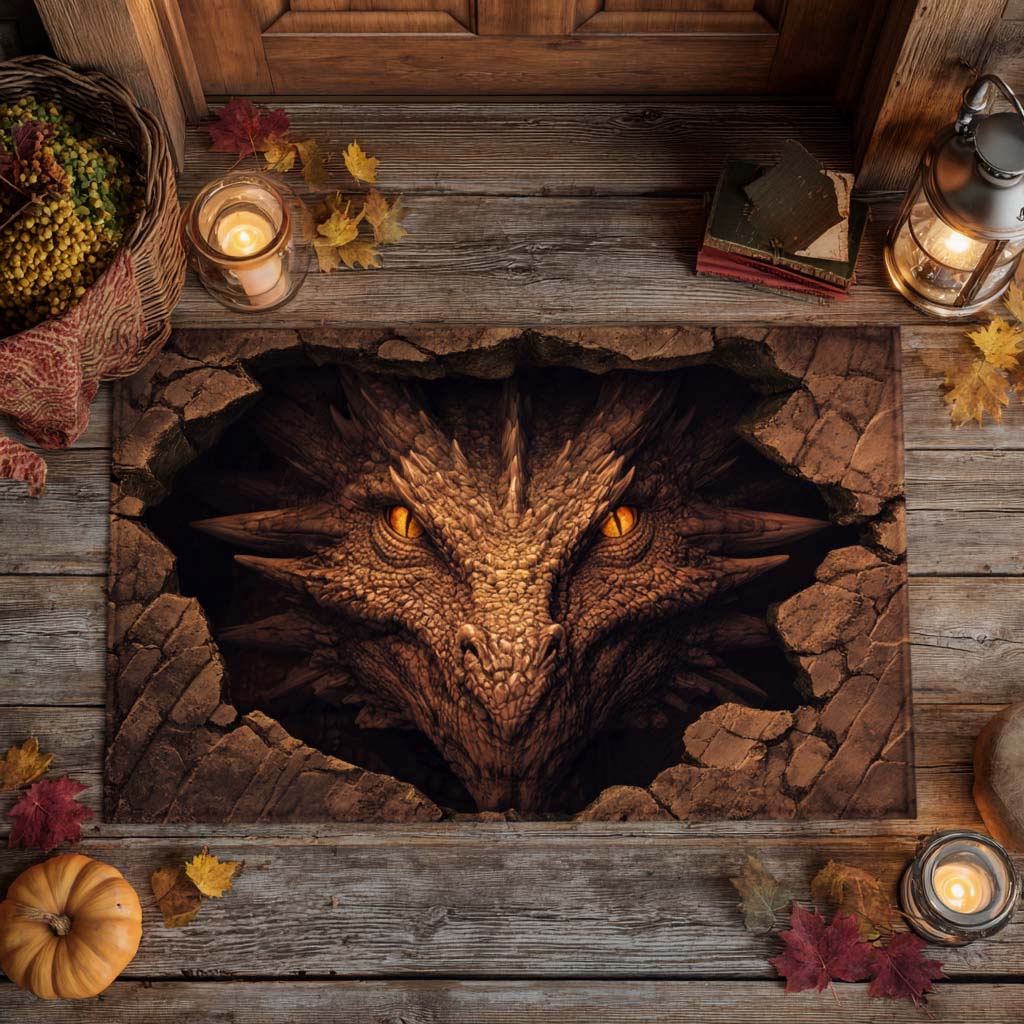 Ashmaw Watcher doormat – dragon in floor