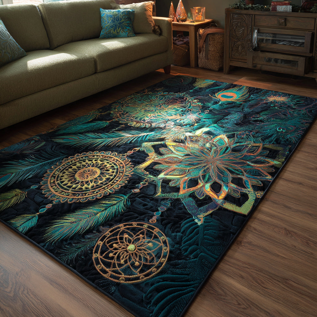 Aura Artistry rug – mandalas on teal