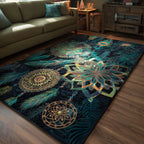 Aura Artistry rug – mandalas on teal