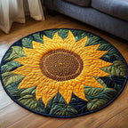 Aurelia Bloom round quilted mat – giant sunflower