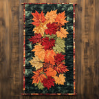 Autumn Leaf Cascade quilted table runner – tumbling autumn leaves