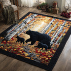 Autumn Bear Journey rug – bears in birch woods