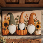 Autumn Gnome Friends doormat – gnomes and sunflowers