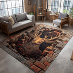 Stag Brick Hollow rug – stag in brick hollow
