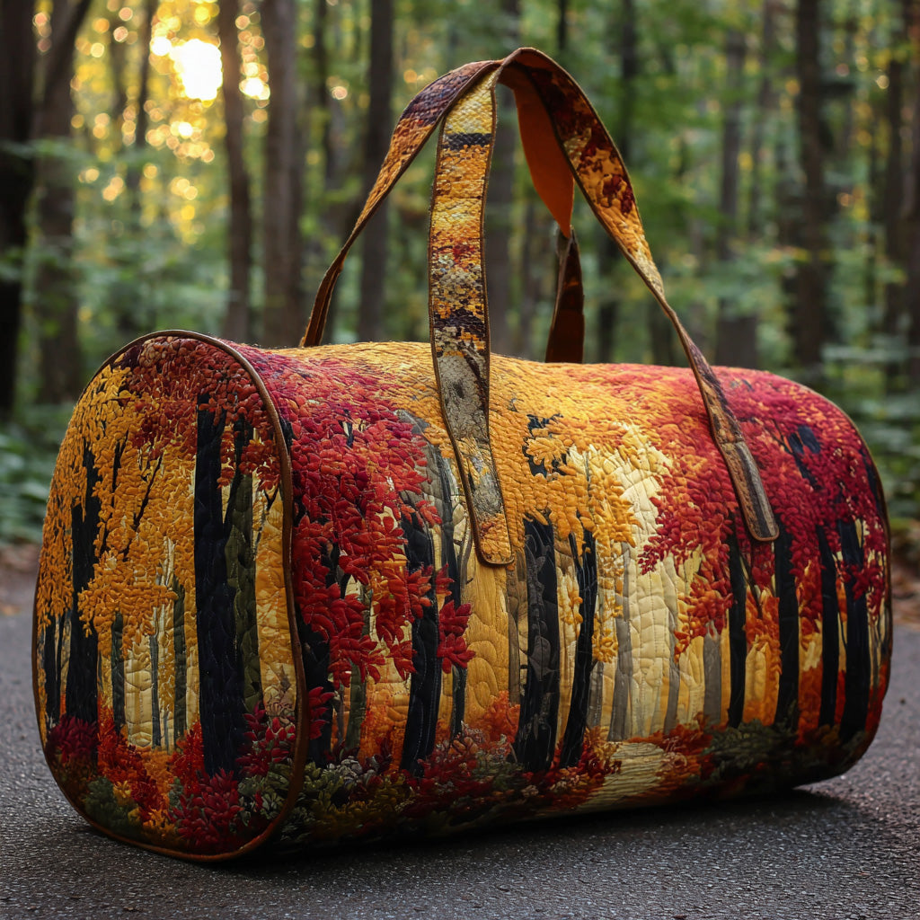 Autumn Grove quilted weekend bag – autumn trees