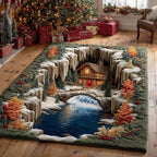 Autumn Waterfall Cabin rug – cabin by a waterfall