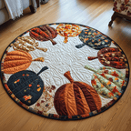 Pumpkin Wreath round quilted mat – pumpkin wreath