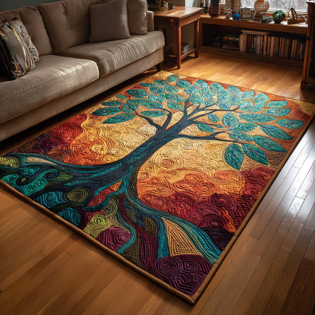 Autumn Roots rug – tree with sweeping roots