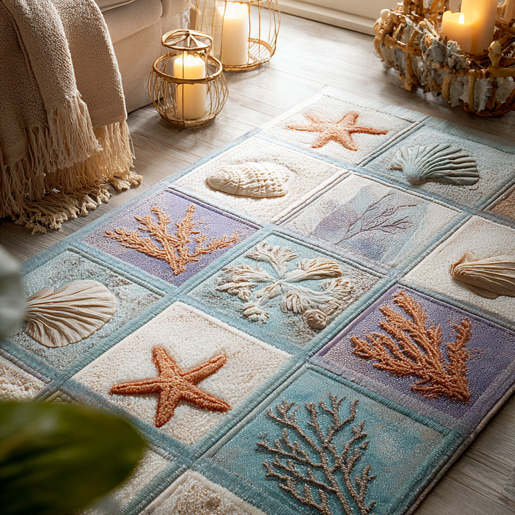 Beach Relics rug – shell patchwork