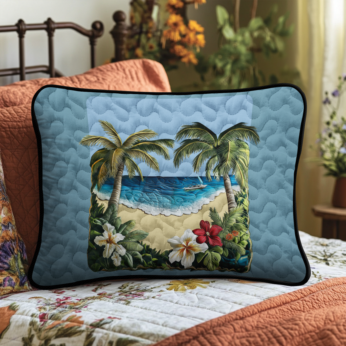 Quilted Pillowcase - Palm Beach Blue – view 2