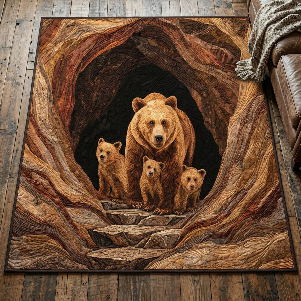 Bear Family Den rug – bears in a den