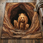 Bear Family Den rug – bears in a den
