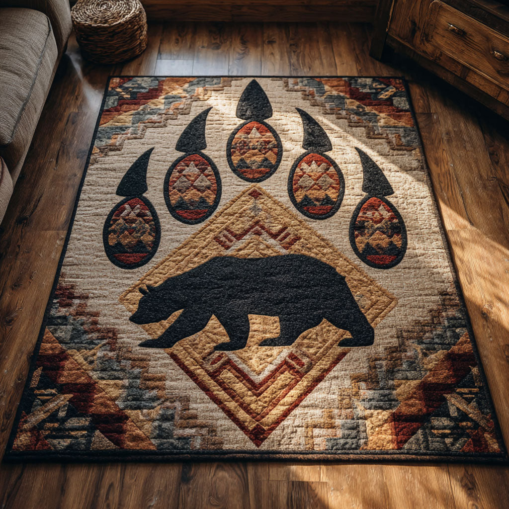 Bear Guardian rug – bear and paw print