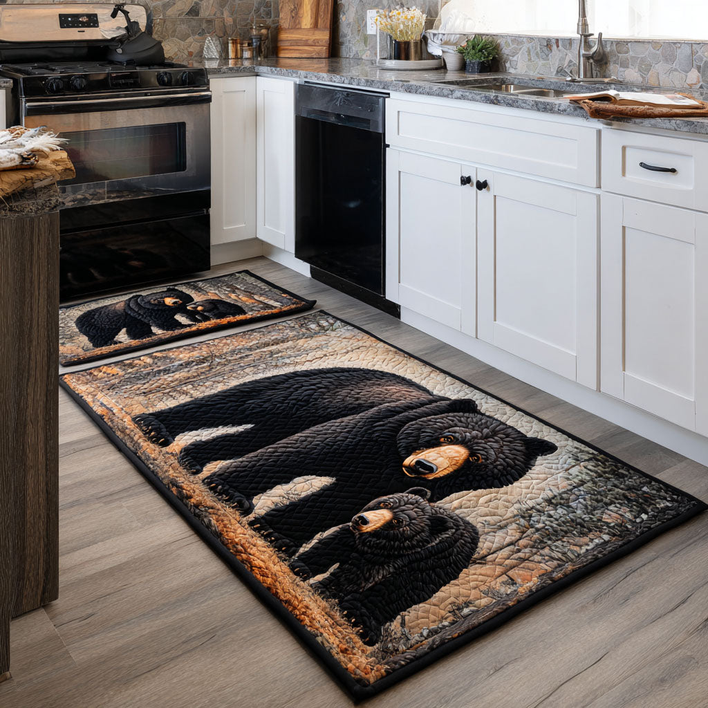 Bear Family Landscape kitchen mat set – bear and cubs