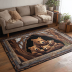 Bear Path rug – cubs in a tree hollow