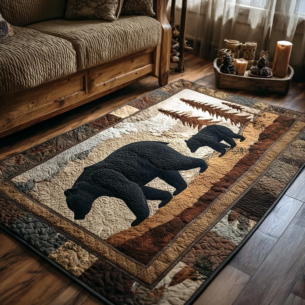 Bear Spirit rug – bear on patchwork