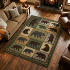 Bear Squares rug – bear silhouettes in squares