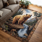 Bear Trail rug – bear by a waterfall
