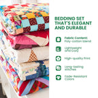 Care instructions – 3-Piece Quilted Bedspread Set - Santa and Christmas Trees