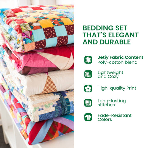 Care instructions – 3-Piece Quilted Bedspread Set - Christmas Toy Train