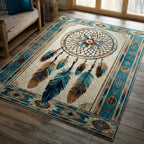 Ancestral Calm rug – dreamcatcher on cream