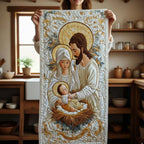 Bethlehem Starlight quilted table runner laid down the centre of a dining table
