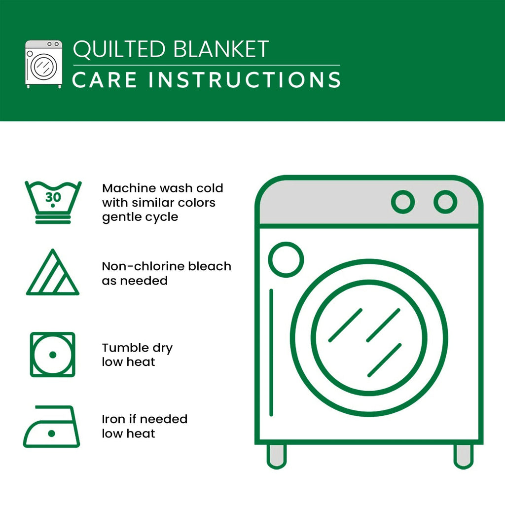 Care instructions – Quilted Throw - Patchwork Dragonfly