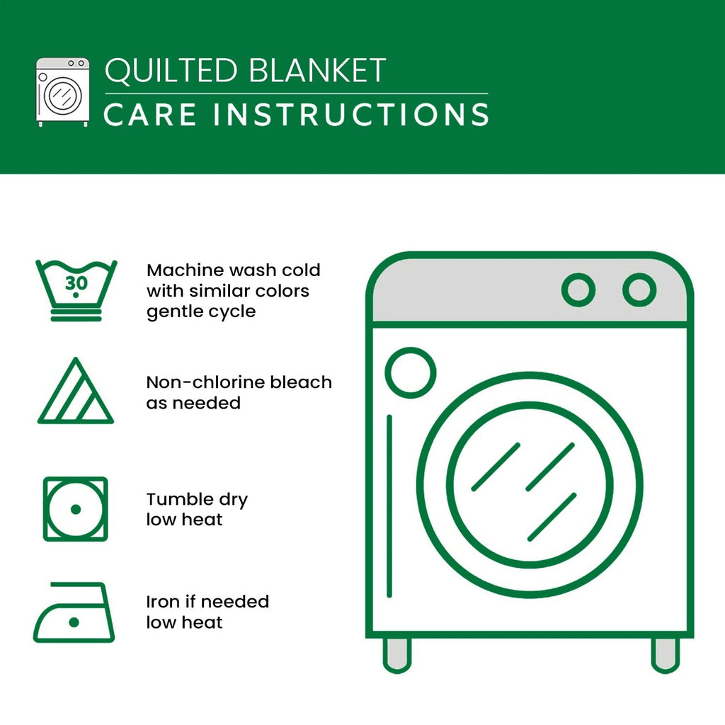 Care instructions – Quilted Throw - Retriever Pair