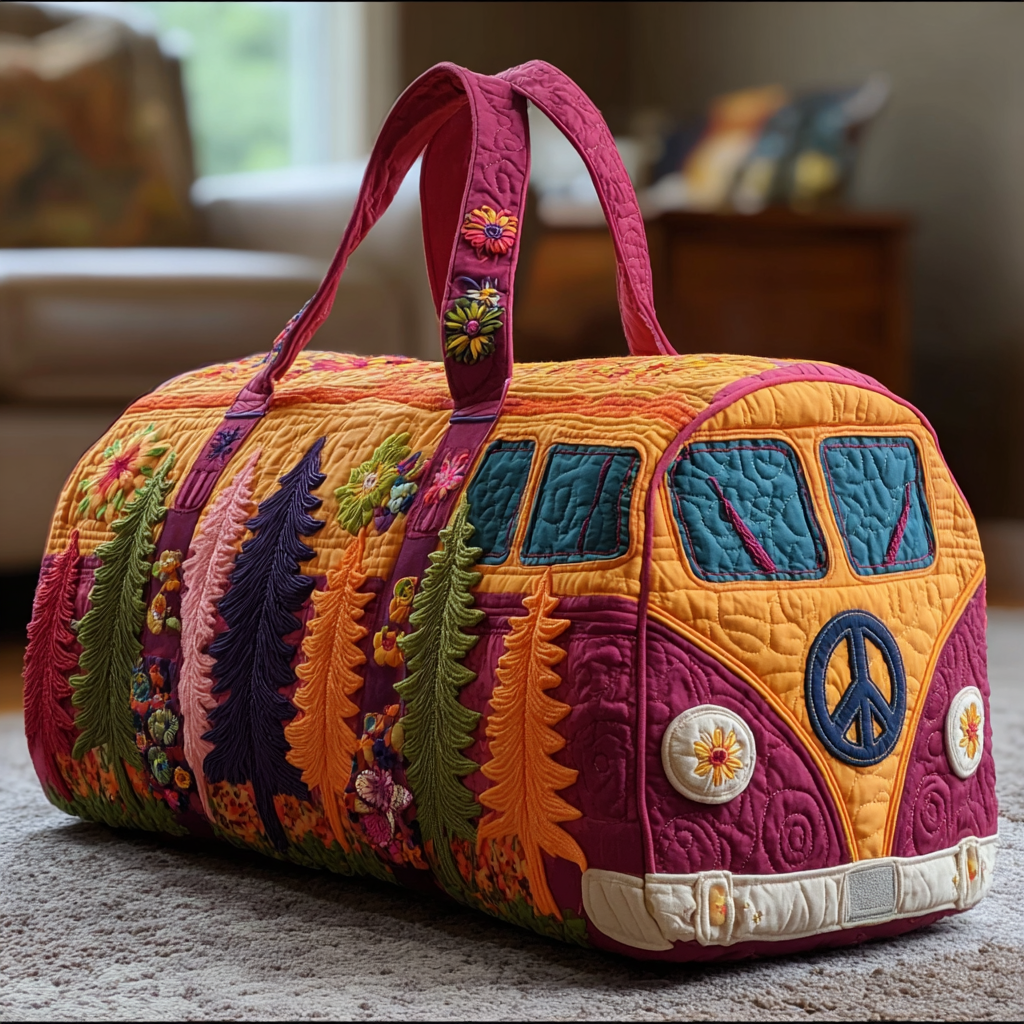 Bloom Journey Van quilted weekend bag – forest camper van