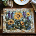 Sunflower and Lavender quilted placemats – sunflowers and lavender