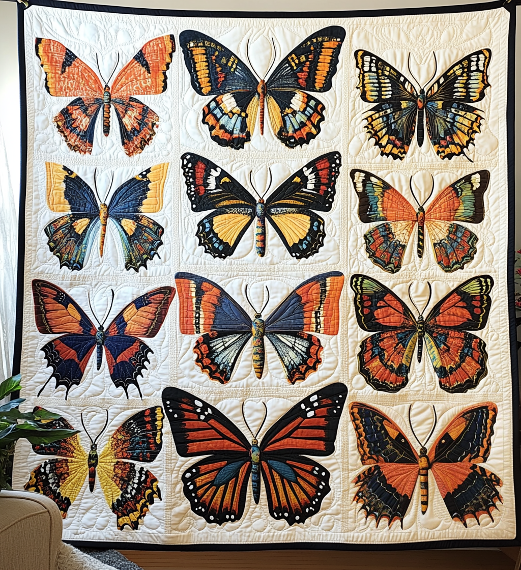 Butterfly Collection art quilt – butterfly collection