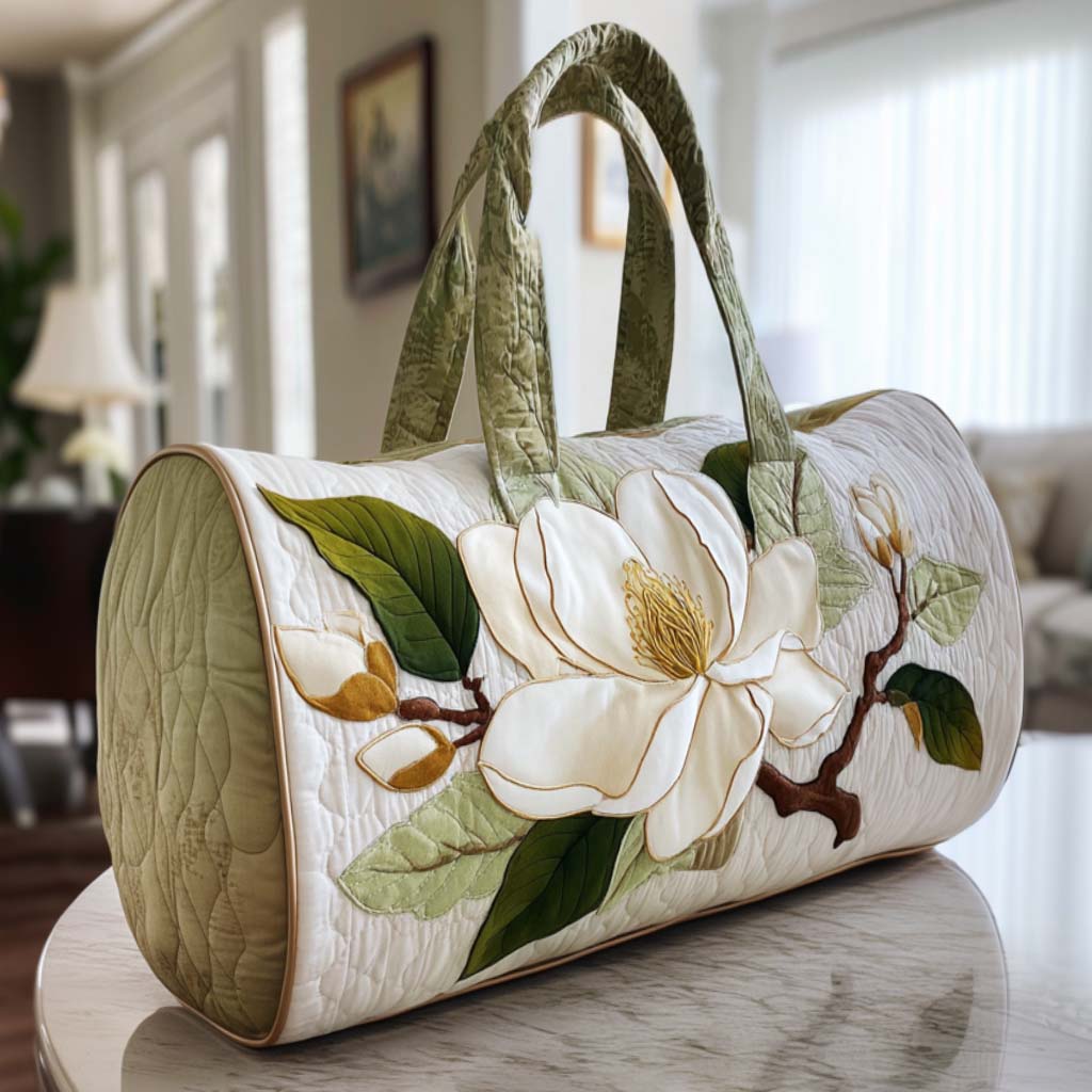 Blooming Grace Magnolia quilted weekend bag – magnolia blossom