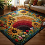 Sunflower Rainbow rug – rainbow and sunflowers